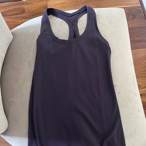 lululemon navy blue race back tank, size 6